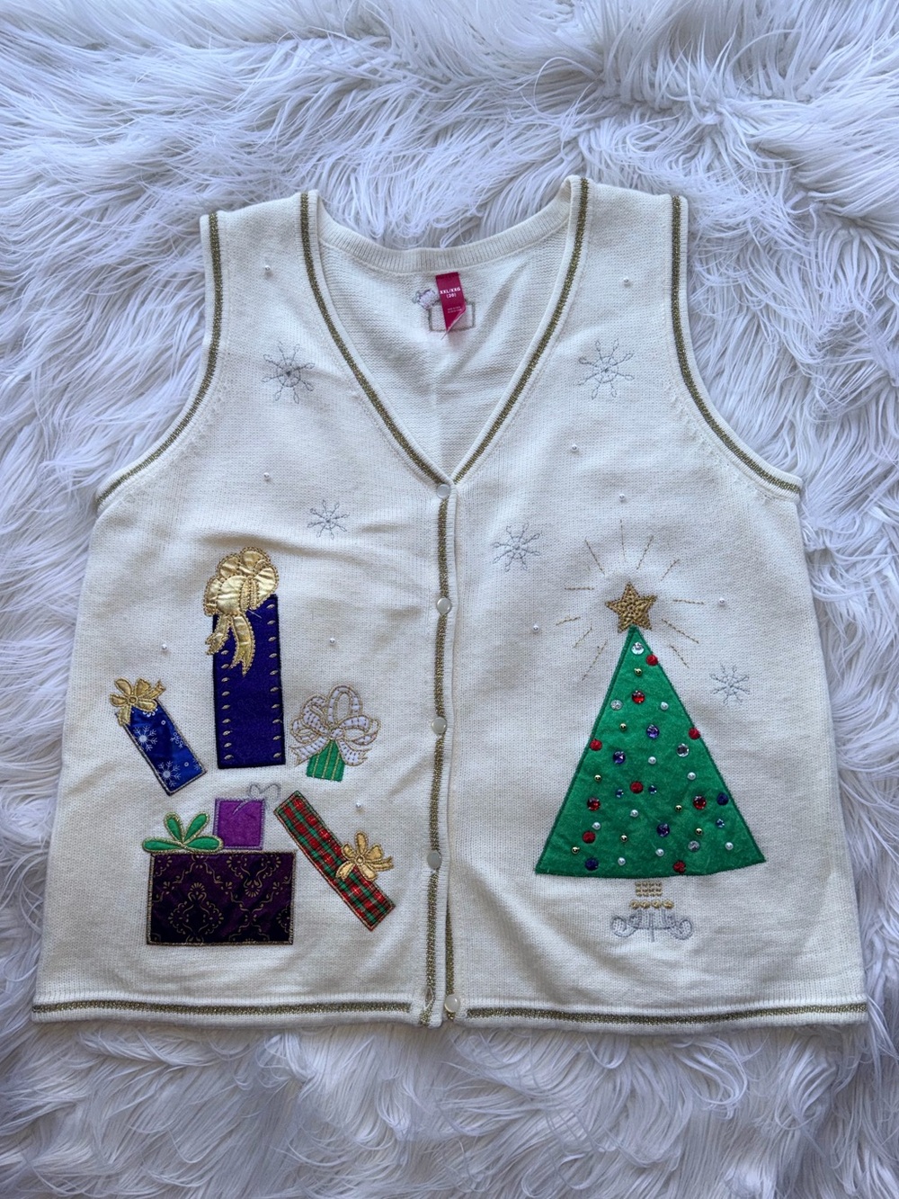Christmas Womens XXL Embroidery Sweater Vest